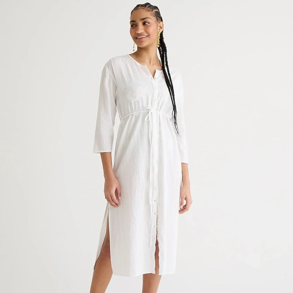 J.Crew Soft gauze button-down tunic dress BH542